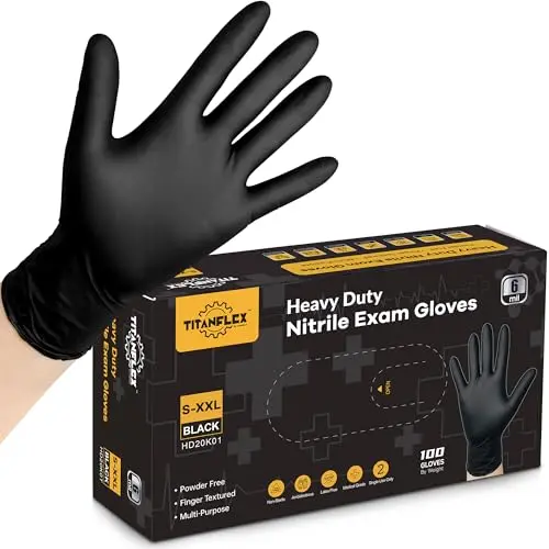 TitanFlex heavy duty 6-mil nitrile gloves for cooking and food prep