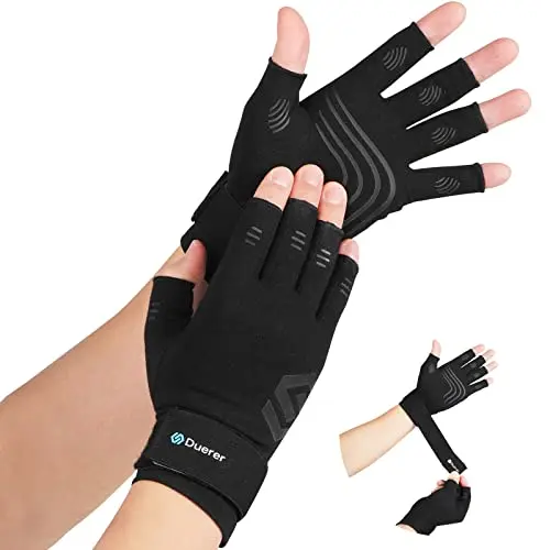 Duerer compression gloves with adjustable wrist straps