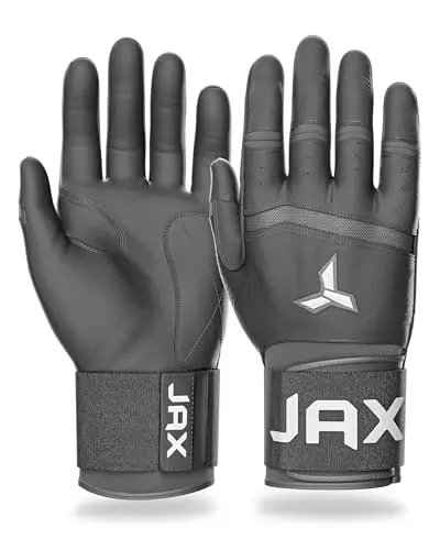 JAX Batting Gloves with strap cuff in graphite grey