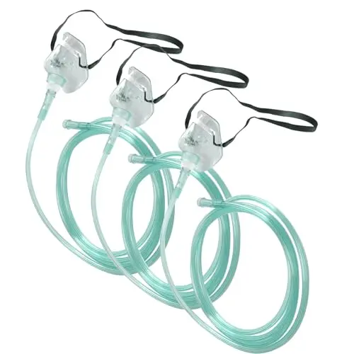 DWCHECK elongated XL oxygen mask with adjustable strap for secure fit