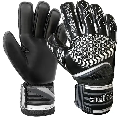Adhawk goalkeeper gloves with finger spine protection