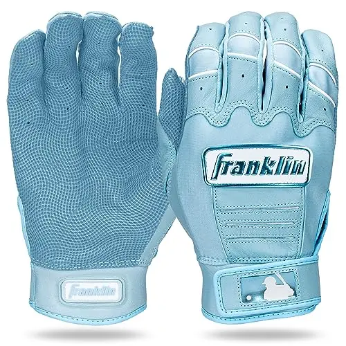 Franklin Sports MLB Pro batting gloves showing premium leather construction and grip pattern