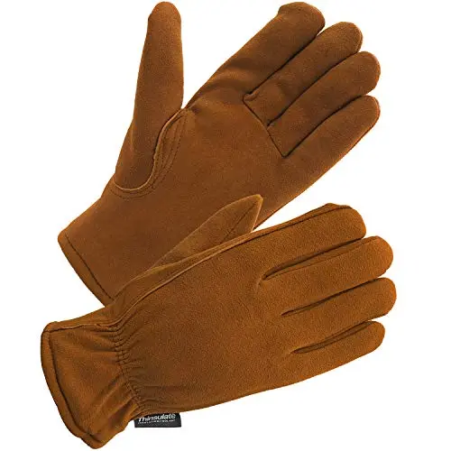 SKYDEER deerskin suede gloves with 3M Thinsulate insulation