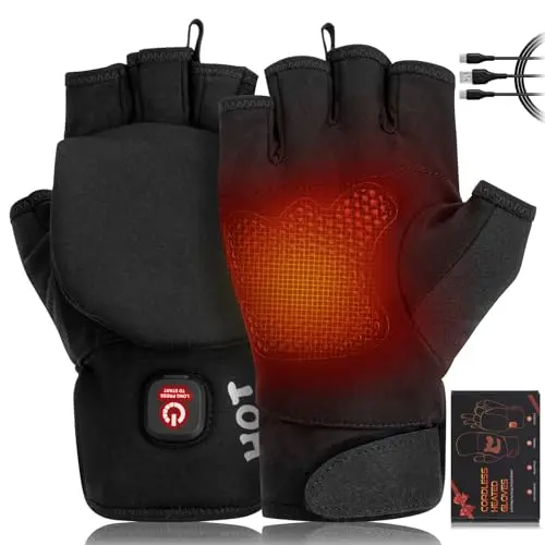 YongGfte heated gloves showing convertible finger design