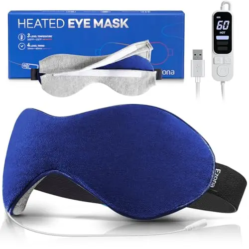 EZONA heated eye mask with gravity beads in indigo color
