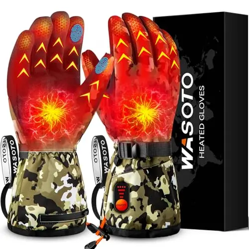WASOTO green heated gloves with power display