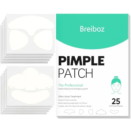 Breiboz hydrocolloid acne patches in various sizes for full face coverage