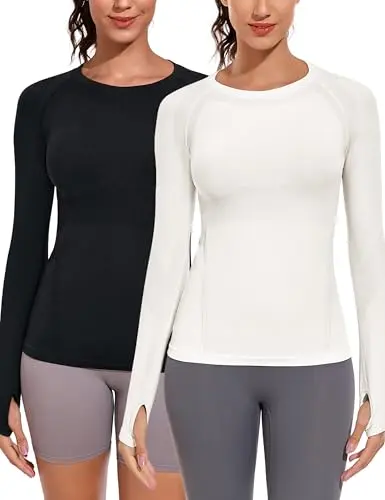 WANAYOU long sleeve workout top with thumb holes