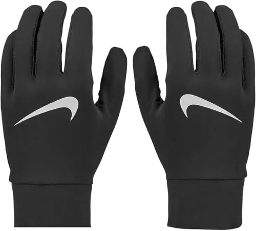 Nike Lightweight Tech Running Gloves on female hands during outdoor run