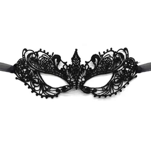 MYMENU black lace masquerade mask with bendable frame