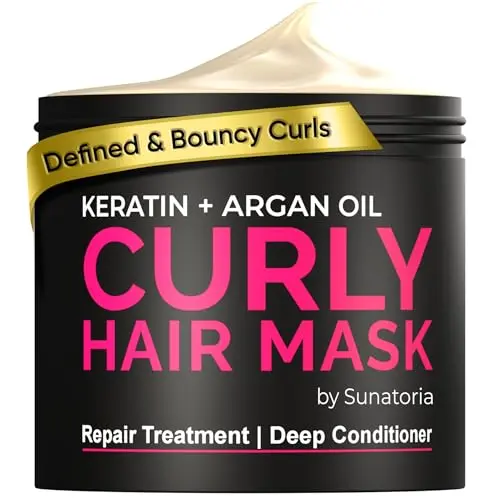 SUNATORIA Argan Keratin hair mask tube for curly hair repair