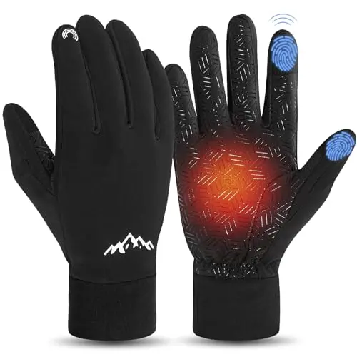 Pixel Panda winter gloves showing thin profile and touchscreen fingertips