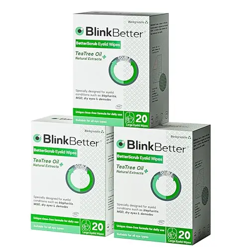 BlinkBetter Tea Tree Oil Eyelid Wipes with dual texture