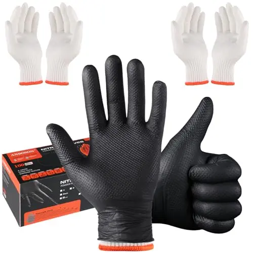 ANBOSON disposable nitrile BBQ gloves with cotton liners