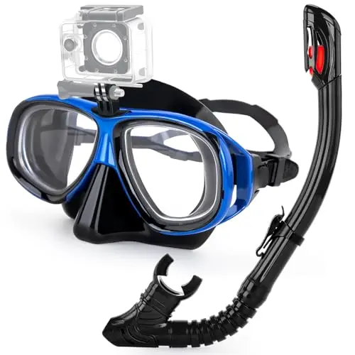 Body+ nearsighted snorkel mask with dry-wet switchable snorkel
