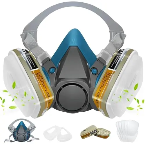 LMINHAN blue silicone respirator for chemical and spray paint protection