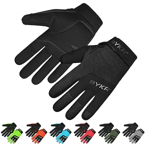 BYKR all-weather motorcycle gloves with silicon printing and protection