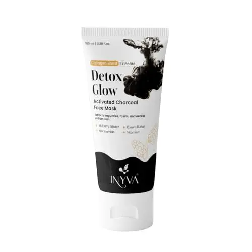 INYVA DetoxGlow Charcoal Clay Face Mask tube