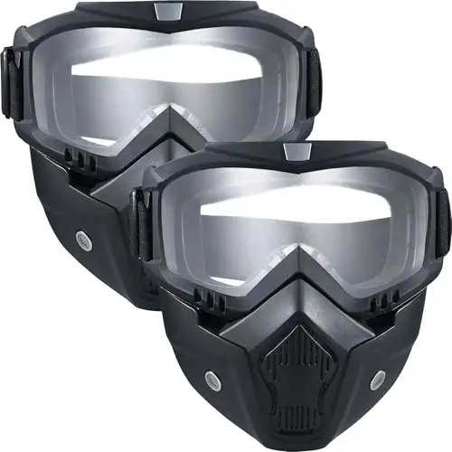 BROYEUR 2-pack paintball masks with detachable goggles and adjustable straps