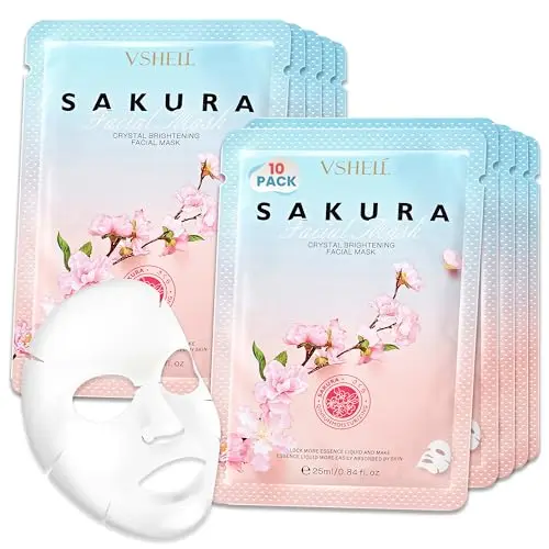 VSHELL brightening face sheet mask with sakura extract