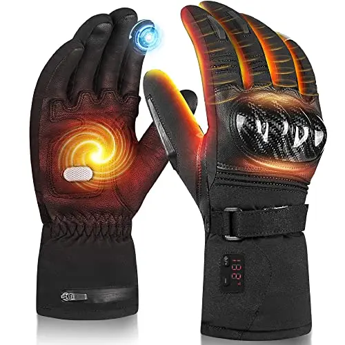winna Heated Motorcycle Gloves with temperature display