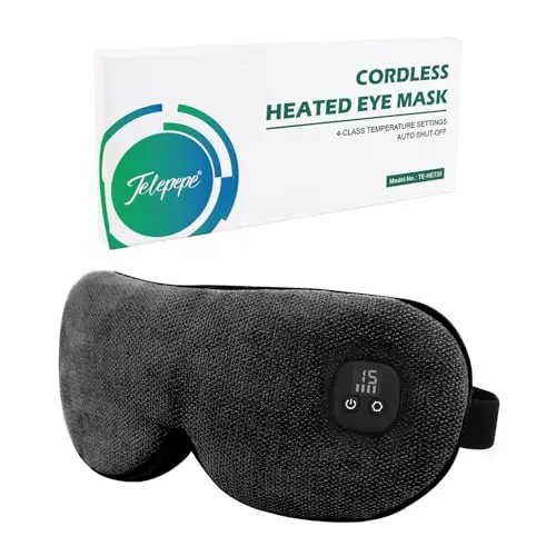 Telepepe heated eye mask with 4 heat levels and timing