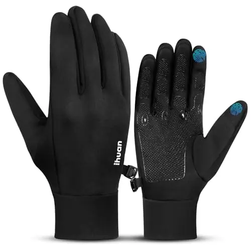 ihuan lightweight winter gloves with touchscreen fingers for running