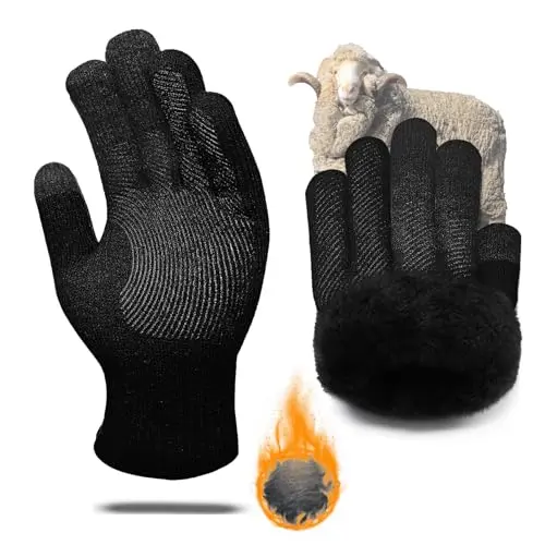 CozyGalar merino wool winter gloves with 6-finger touchscreen capability