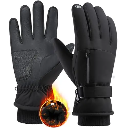 Yunkevivo winter gloves with touchscreen palms and zipper back pocket