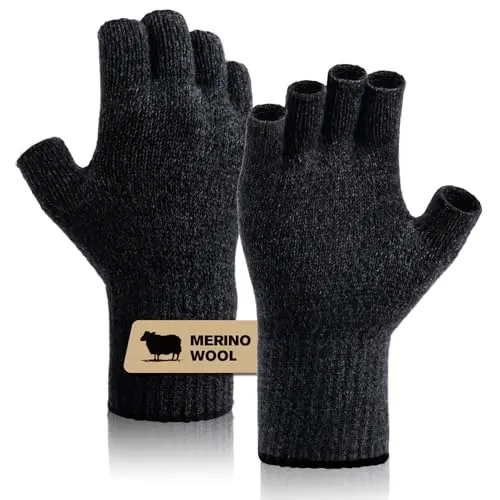 SONORAN Merino wool fingerless gloves with thermal liner