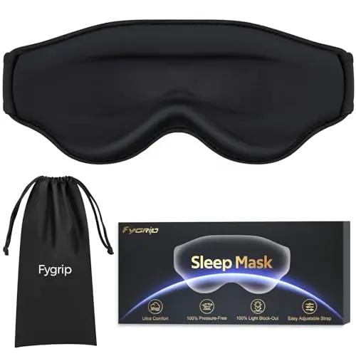 Fygrip sleep mask with cooling fabric and pressure-free design