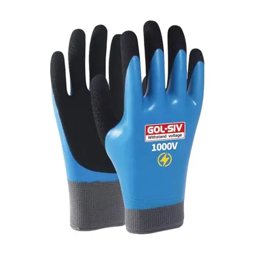 GOL-SIV 1000V double insulated electrician gloves with yellow rubber palms