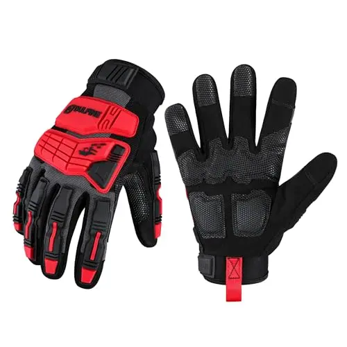 DULFINE impact-resistant work gloves with TPR knuckle shield