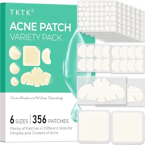 TKTK hydrocolloid pimple patches in various sizes for different blemishes