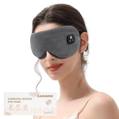Gasumos cordless heated eye mask with battery display