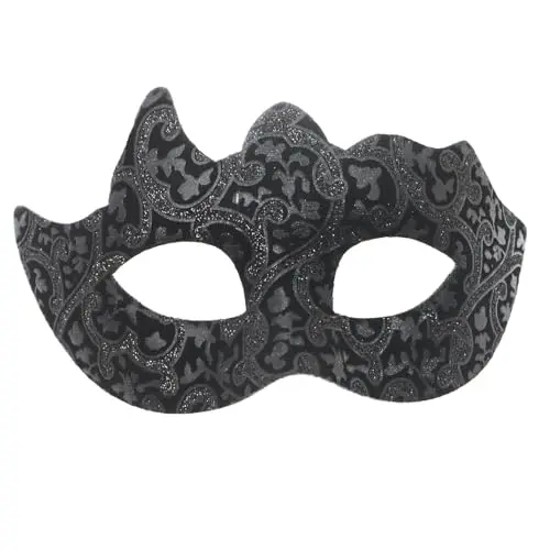 Basic black masquerade mask for men with elastic band