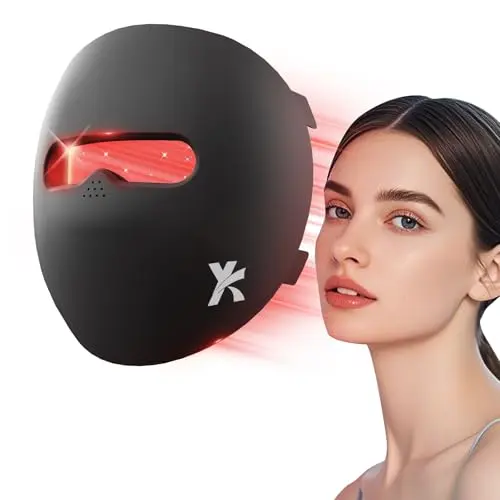 YKeluxon red light therapy mask with remote control and silicone design